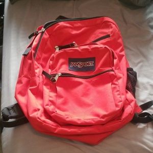 Bright red jansport big student backpack book bag